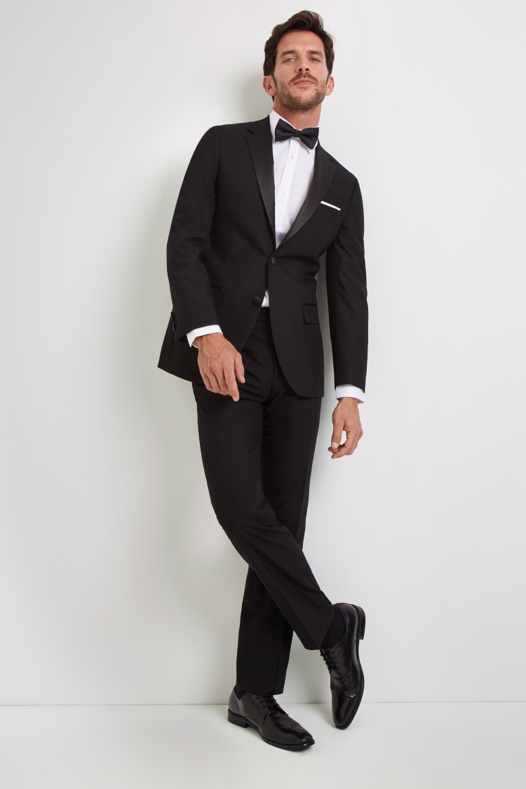 Regular Fit Black Notch Dress Tuxedo Suit